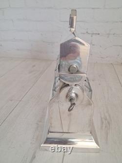 Antique Tantalus Silver Plated + Three Decanters Art Deco Trio Glass Decanter