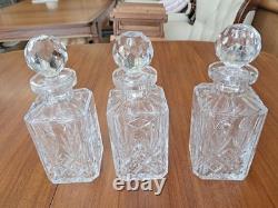 Antique Tantalus Silver Plated + Three Decanters Art Deco Trio Glass Decanter