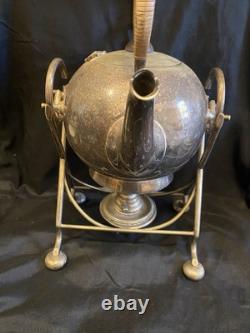 Antique Teapots 2 Silver Plated, Vintners OfSheffield And Oil Burning CampTeapot