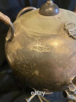 Antique Teapots 2 Silver Plated, Vintners OfSheffield And Oil Burning CampTeapot