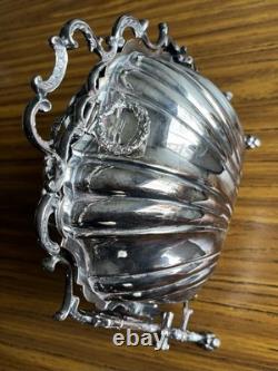 Antique Thomas Webb & Sons England Silver Plated Biscuit Barrel Victorian Rare