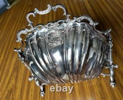 Antique Thomas Webb & Sons England Silver Plated Biscuit Barrel Victorian Rare