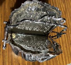 Antique Thomas Webb & Sons England Silver Plated Biscuit Barrel Victorian Rare