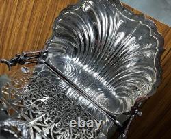 Antique Thomas Webb & Sons England Silver Plated Biscuit Barrel Victorian Rare