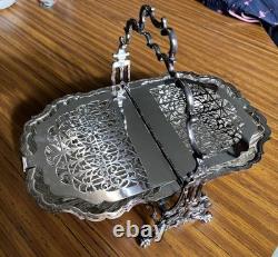 Antique Thomas Webb & Sons England Silver Plated Biscuit Barrel Victorian Rare