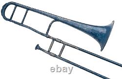 Antique Trombone KING 1910 HN. WHITE Cleveland Ohio Silverplate Music Instrument
