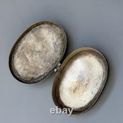 Antique Turkmen/Kazakh Silver Plated and Black Onyx Box