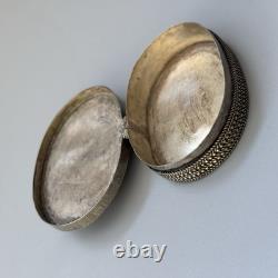 Antique Turkmen/Kazakh Silver Plated and Black Onyx Box