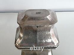 Antique Twin Section Tea Caddy Old Sheffield Silver Plate Victorian Rare