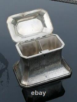 Antique Twin Section Tea Caddy Old Sheffield Silver Plate Victorian Rare