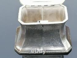 Antique Twin Section Tea Caddy Old Sheffield Silver Plate Victorian Rare