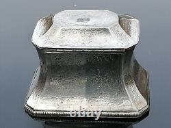 Antique Twin Section Tea Caddy Old Sheffield Silver Plate Victorian Rare
