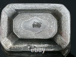 Antique Twin Section Tea Caddy Old Sheffield Silver Plate Victorian Rare