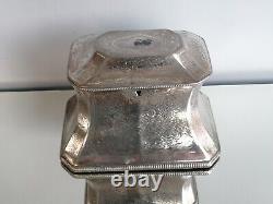 Antique Twin Section Tea Caddy Old Sheffield Silver Plate Victorian Rare