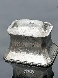 Antique Twin Section Tea Caddy Old Sheffield Silver Plate Victorian Rare