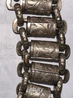 Antique Victorian 26 Book Chain With 32nd Degree Mason Emblem Nickel Silver