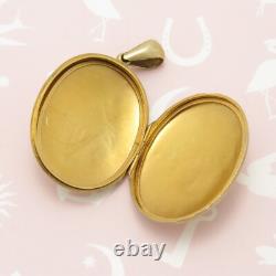 Antique Victorian Aesthetic Period Sterling Silver Vermeil 2 FERN Leaf Locket