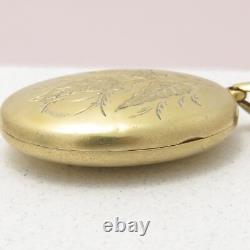 Antique Victorian Aesthetic Period Sterling Silver Vermeil 2 FERN Leaf Locket
