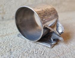 Antique Victorian Bald Eagle Meriden Rogers USA Silver Plate Napkin Ring 1860s
