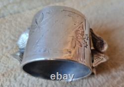 Antique Victorian Bald Eagle Meriden Rogers USA Silver Plate Napkin Ring 1860s