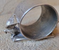 Antique Victorian Bald Eagle Meriden Rogers USA Silver Plate Napkin Ring 1860s