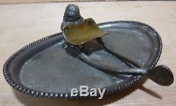 Antique Victorian Bird Wishbone Cigar Ashtray Quad Silver Plate Forbes USA Tray