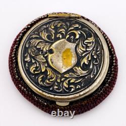 Antique Victorian Cut Steel Coin Purse Silver Plated Repousse Lid Tatting Base