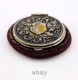Antique Victorian Cut Steel Coin Purse Silver Plated Repousse Lid Tatting Base