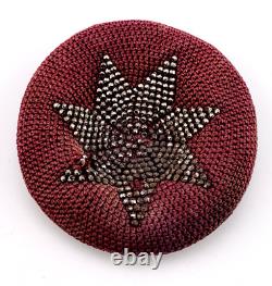 Antique Victorian Cut Steel Coin Purse Silver Plated Repousse Lid Tatting Base