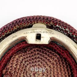 Antique Victorian Cut Steel Coin Purse Silver Plated Repousse Lid Tatting Base