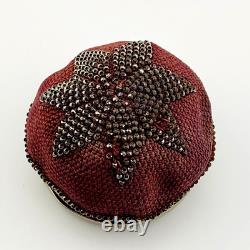 Antique Victorian Cut Steel Coin Purse Silver Plated Repousse Lid Tatting Base