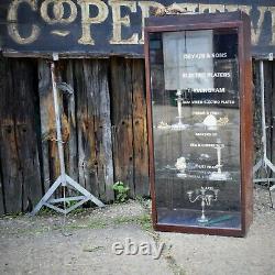Antique Victorian Deykin & Sons Silver Plate Shop Display Cabinet Mirrored Sides