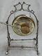 Antique Victorian Dinner Gong Matching Striker Silver Plate Frame Tree Branches