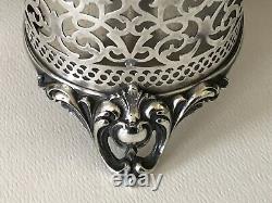 Antique Victorian English Silverplate Silver Plate 3 Wine Bottle Handled Caddy