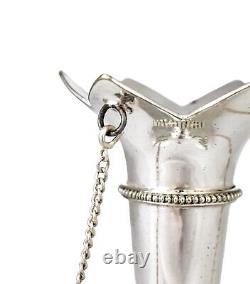 Antique Victorian Mappin Webb glass celery vase fern engraved silver plated swan