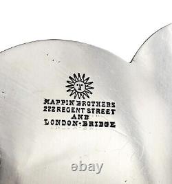 Antique Victorian Mappin Webb glass celery vase fern engraved silver plated swan