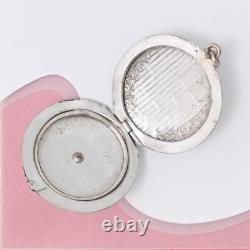 Antique Victorian Red Paste Silver Plate Pendant Locket