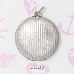 Antique Victorian Red Paste Silver Plate Pendant Locket