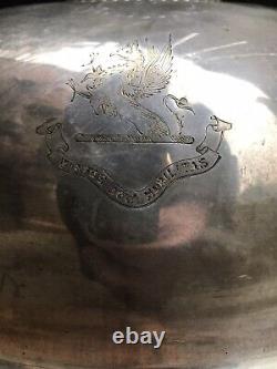 Antique Victorian SILVER PLATED FOOD COVER dome by ATKIN BROTHERS engraved crest