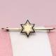 Antique Victorian STAR Enamel Sterling Silver Vermeil Enamel Bar Brooch Pin