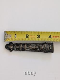 Antique Victorian Silver-Plated Chatelaine Scissor Letter Sheath 4.25 Inches