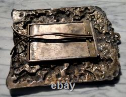 Antique Victorian Silver Plated Ornate Cast Metal Cherub Easel Back Photo Frame