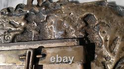 Antique Victorian Silver Plated Ornate Cast Metal Cherub Easel Back Photo Frame