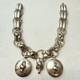 Antique Victorian Silver Tone Plated Large Book Chain Ornate Chunky Piece READ