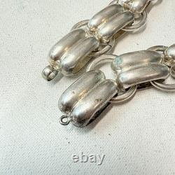 Antique Victorian Silver Tone Plated Large Book Chain Ornate Chunky Piece READ
