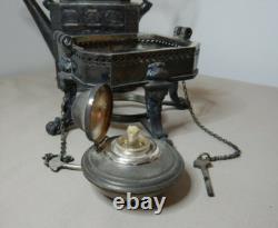 Antique Victorian Silverplated Teapot Kettle Spirit Burner Stand Shaw & Fisher