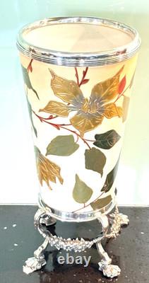 Antique Victorian Taylor Tunnicliffe Vase With Silver Plated Sorley Glasgow Base
