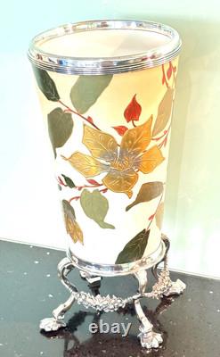 Antique Victorian Taylor Tunnicliffe Vase With Silver Plated Sorley Glasgow Base