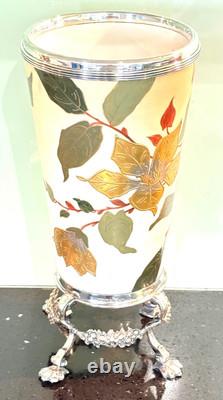 Antique Victorian Taylor Tunnicliffe Vase With Silver Plated Sorley Glasgow Base