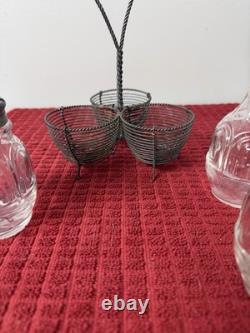 Antique Victorian Twisted Wire Cruet Set (1880-1920) Original Set
